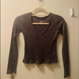 Pacsun Me to We distressed ribbed fitted top.